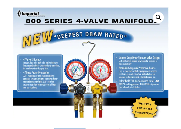 Imperial 841CKPSC 4-Valve Manifold For R410A