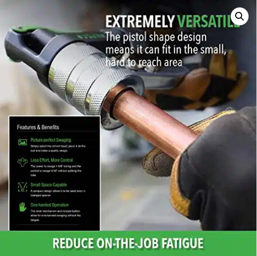 Hilmor 1839015 Compact Swage Tool Kit with Deburrer – 3/8″ to 7/8″