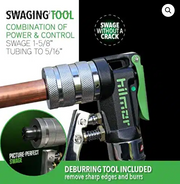 Hilmor 1839015 Compact Swage Tool Kit with Deburrer – 3/8″ to 7/8″