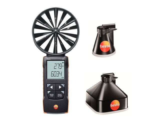 Testo 417 Compact Vane-Anemometer with Funnel Set