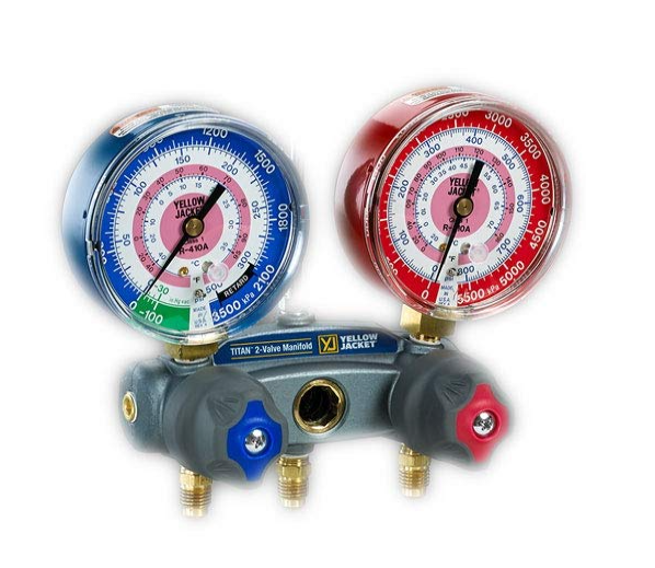Yellow Jacket Titan 2-Valve Manifold R22 R134A R404A 49812