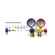 Imperial 800 Gauges Four Valve Manifold 60" Hoses R410a- 5/16" W/ 3/8 Vac Hose SAE