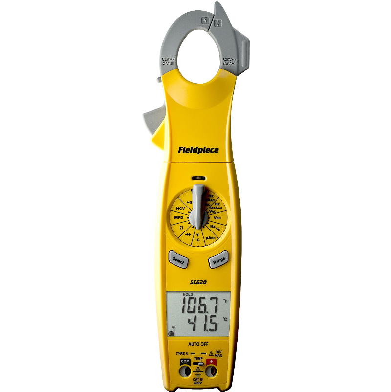 Fieldpiece Dual Display 400aac Swivel Clamp Meter With Temperature SC620