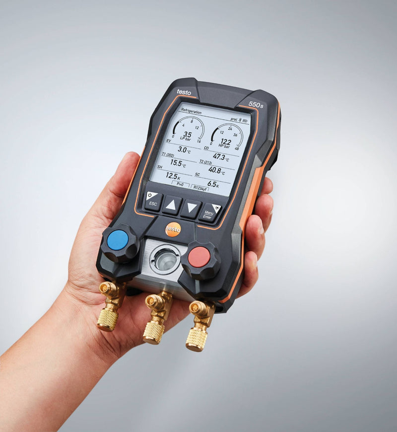 Testo 550s Smart Digital Manifold | Wireless Hose & Temperature Probes