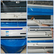 tradie using AC cleaning bag to catch runoff during coil spray