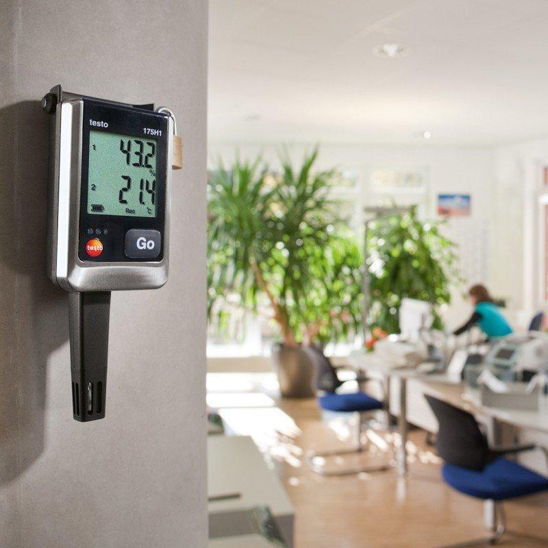 Data logger on an HVAC job in Australia recording temperature and humidity trends