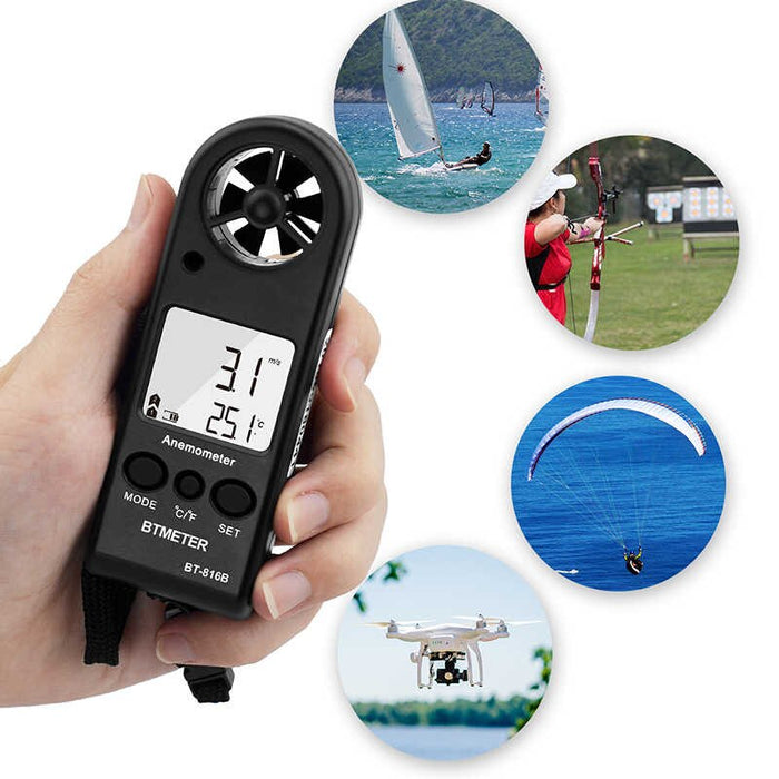 Bemeter Shooting Handheld Anemometer – Digital Wind Speed & Air Flow Tester