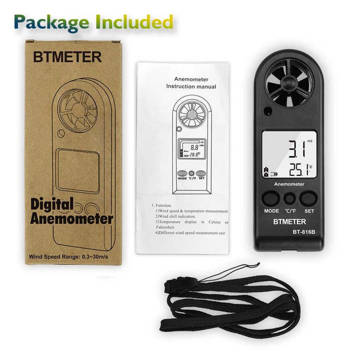 Bemeter Shooting Handheld Anemometer – Digital Wind Speed & Air Flow Tester