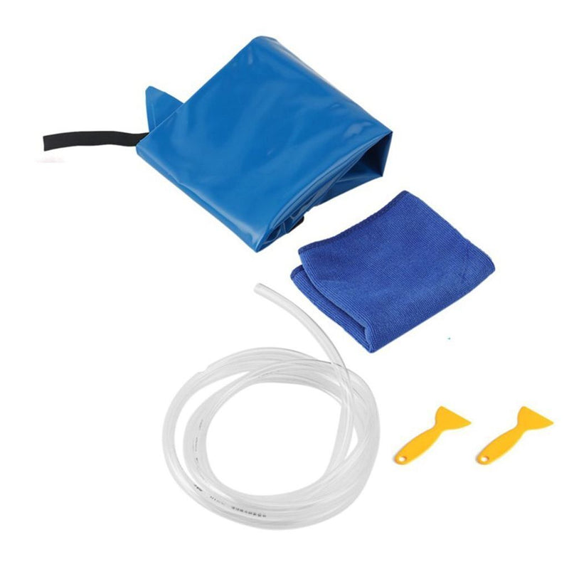 hydrocell cleaning bag installed under indoor AC unit draining water
