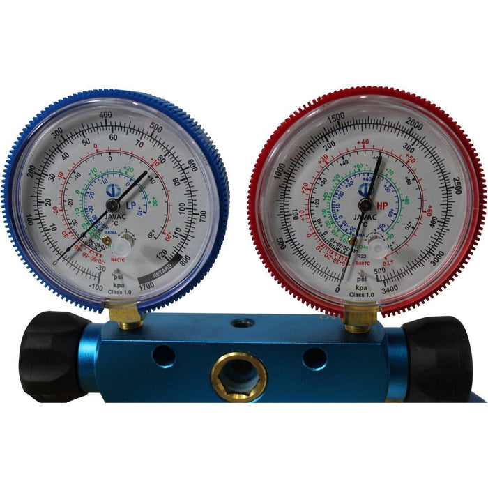 2 Piston Valve Multi-Refrigerant Gauge Set w/ 90cm Hoses