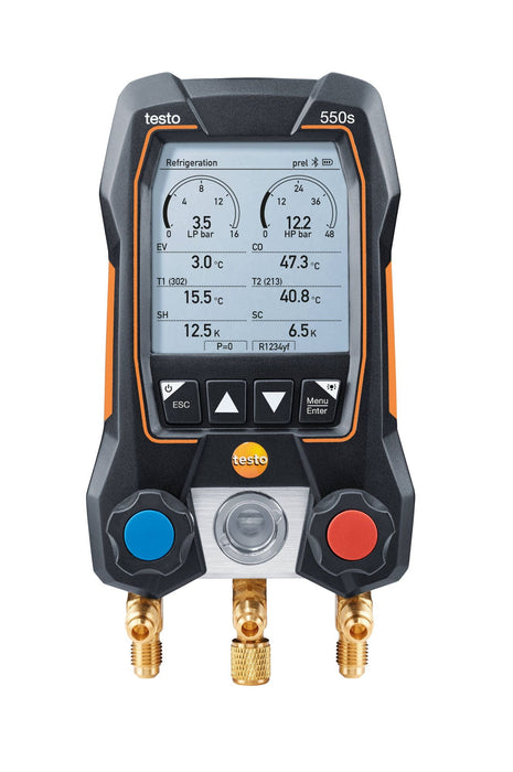 Testo 550s Smart Digital Manifold | Wireless Hose & Temperature Probes